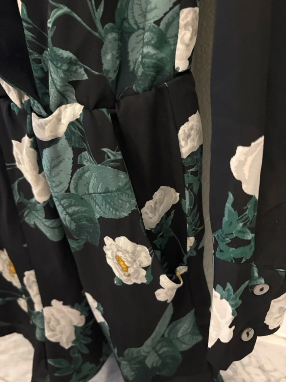 Olivaceous Black Floral Romper - Picture 5 of 8